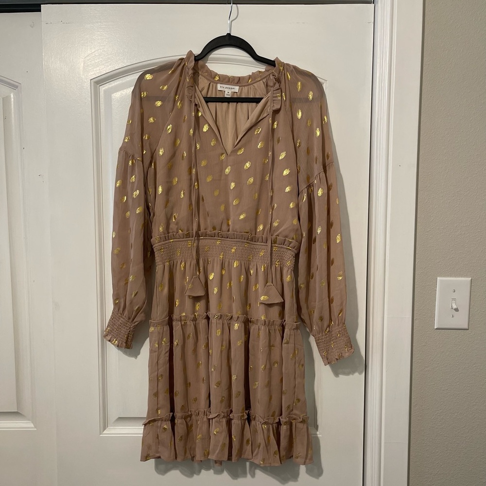 VICI Tan Gold Dot Dress